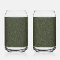 Customizable Moss Green Speckled Drinkware Set