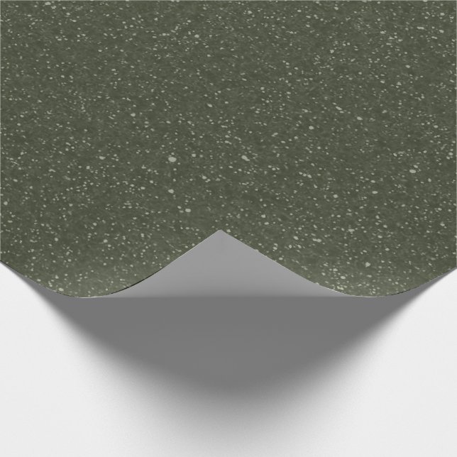 Customizable Moss Green Speckled Gift Wrap (Corner)