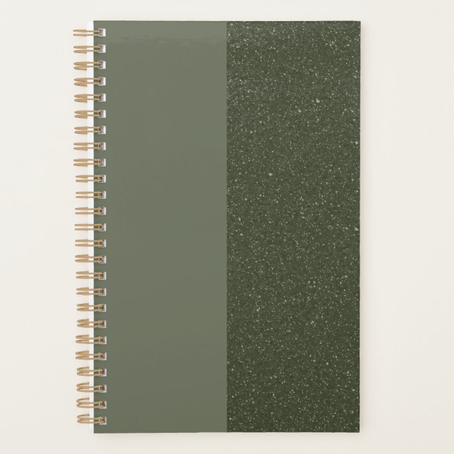 Customizable Moss Green Split Planner (Front)