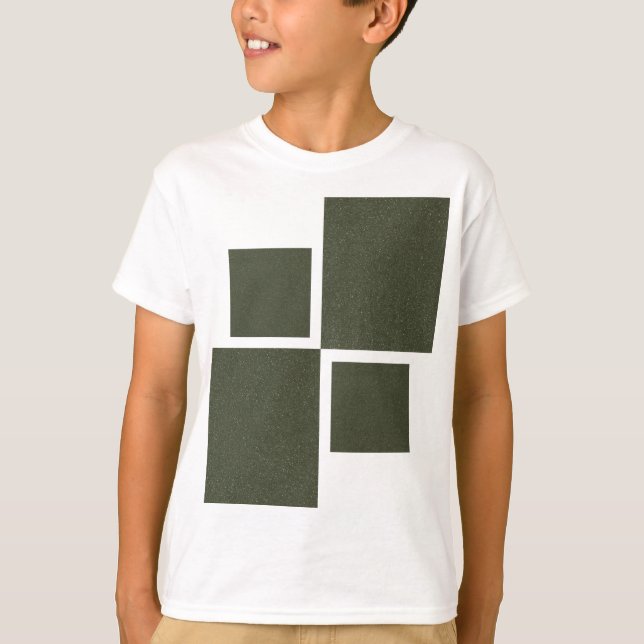 Customizable Moss Green Squares Tee (Front)