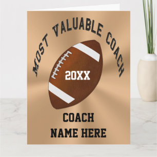 Customizable Most Valuable Football Coach Cards