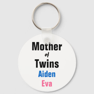 Customizable Mother of Twins Keychain