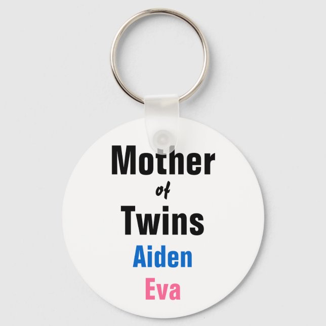 Customizable Mother of Twins Keychain (Front)