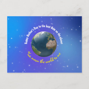 Customizable Mother's Day novelty Earth Postcard