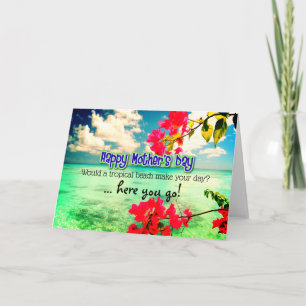 Customizable Mother's Day novelty humor tropical Card