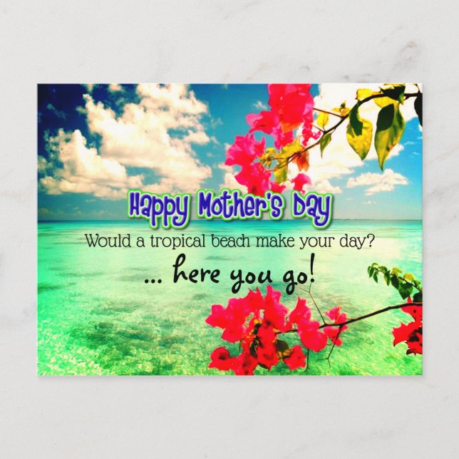 Customizable Mother's Day novelty humour tropical Postcard (Front)