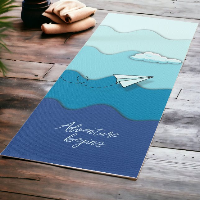 Customizable Motivational "Adventure Begins" Yoga Mat (Creator Uploaded)