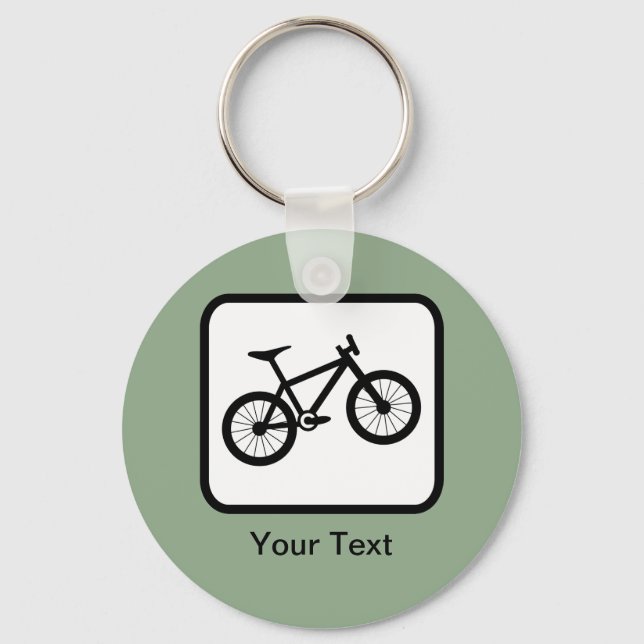 Customizable Mountain Biker Logo Keychain (Front)