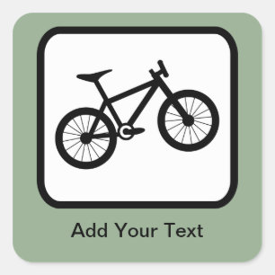 Customizable Mountain Biker Logo Square Sticker
