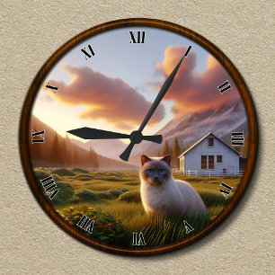 Customizable Mountain Cabin Clock Design