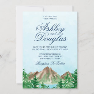 Customizable Mountain Lake Wedding Invitation