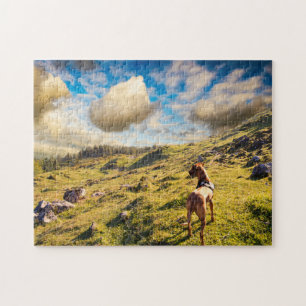 Customizable Mountain Landscape Photography Jigsaw Puzzle