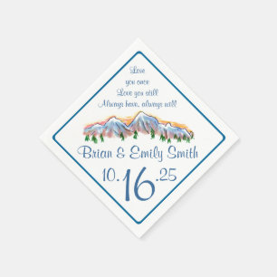 Customizable mountain top artistic paper napkins