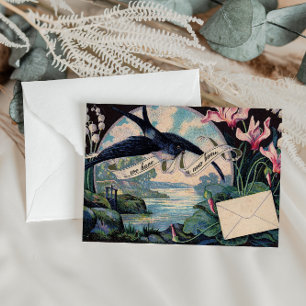 Customizable Moving Announcement // Vintage Bird Postcard