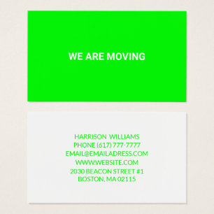 Customizable Moving change name address neon green