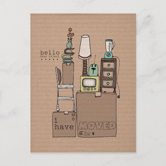 customizable moving postcard-i have moved announcement postcard (Front)