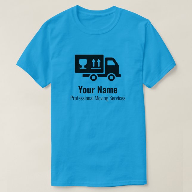 Customizable moving services blue T-Shirt (Design Front)