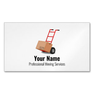 Customizable moving services cart 	Magnetic business card