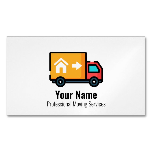 Customizable moving services truck 	Magnetic business card (Front)