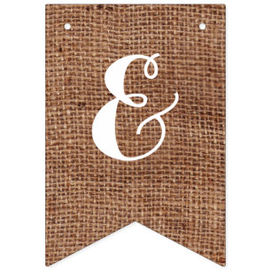 Customizable Mr. & Mrs. Bunting on FAUX Burlap Bunting Flags