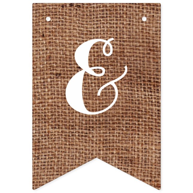 Customizable Mr. & Mrs. Bunting on FAUX Burlap Flags (Eighth Flag)