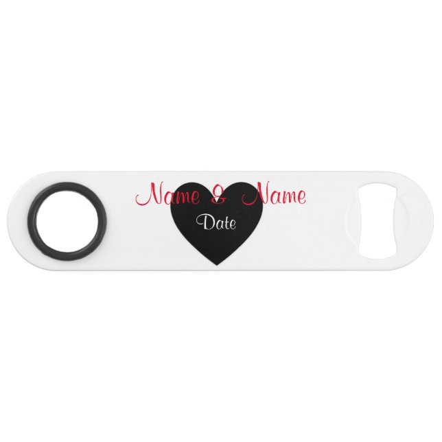 Customizable Mrs & Mrs bottle opener (Name & Date) Speed Bottle Opener (Back Horizontal)