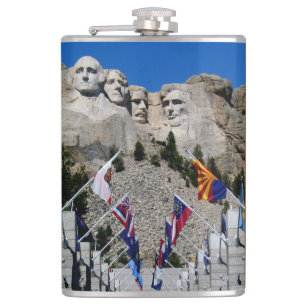 Customizable Mt Rushmore Souvenir Hip Flask