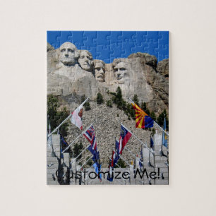 Customizable Mt Rushmore Souvenir Jigsaw Puzzle