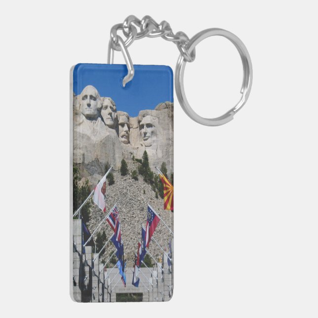 Customizable Mt Rushmore Souvenir Keychain (Back Left)
