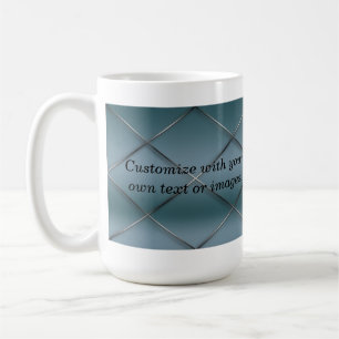 Customizable Mug - Trellis Pattern Blue Background