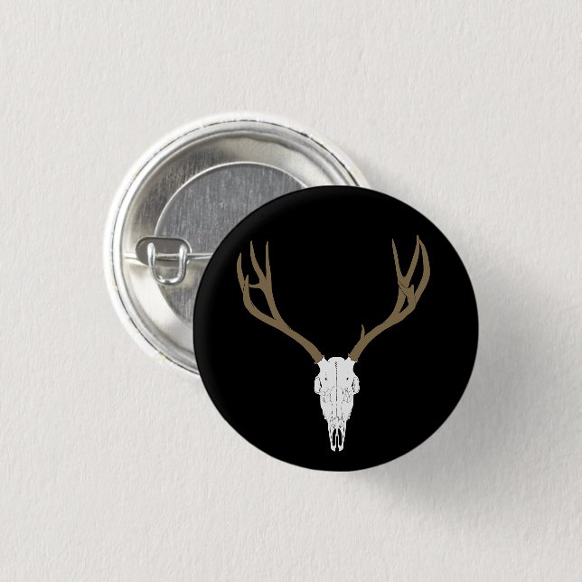Customizable Mule Deer Skull 1 Inch Round Button (Front & Back)