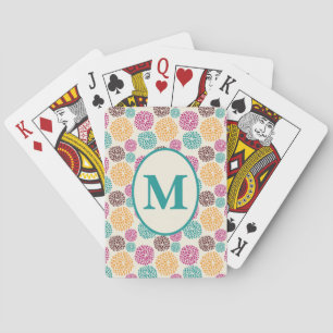 Customizable multi-colour floral playing cards