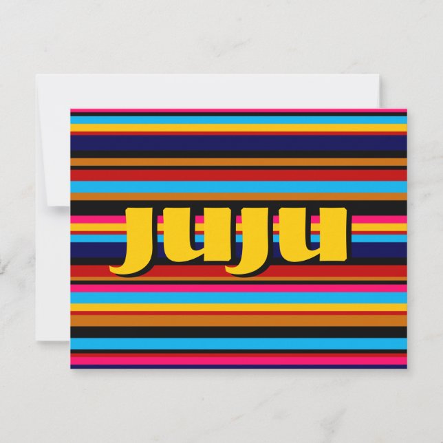 Customizable Multicolor Stripe Invitation (Front)