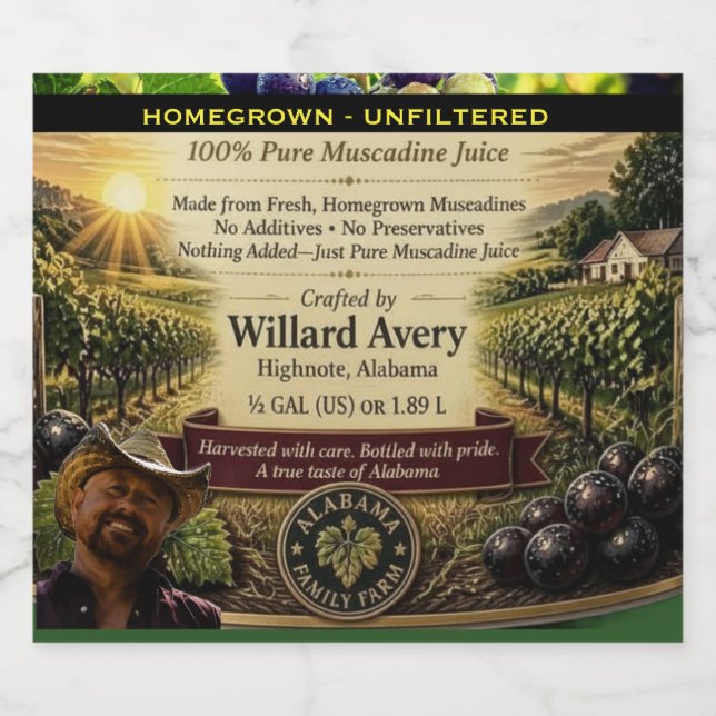 Customizable Muscadine Juice Label (Single Label)
