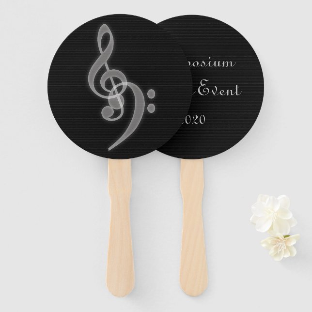 Customizable Music Event Black Hand Fan (Front and Back)