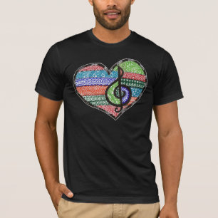 Customizable Music Heart Treble Clef Doodle T-Shirt