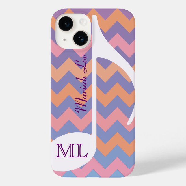 Customizable Musical Note & chevron Case-Mate iPhone Case (Back)