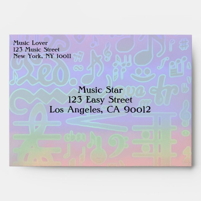 Customizable Musical Symbols Envelope (Front)