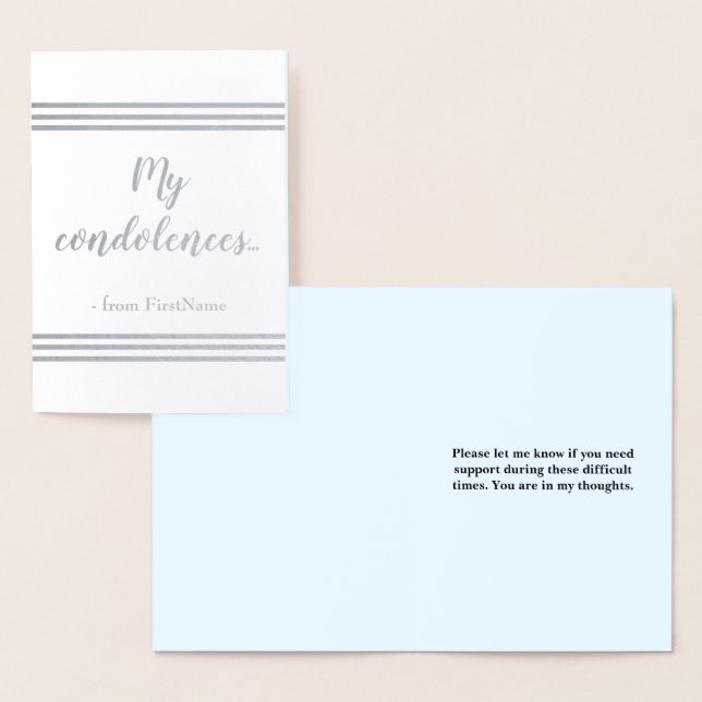 Customizable "My condolences…" Card (Display)