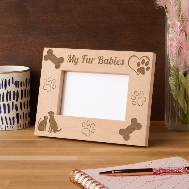 Customizable My Fur Babies  Etched Frames (Left)
