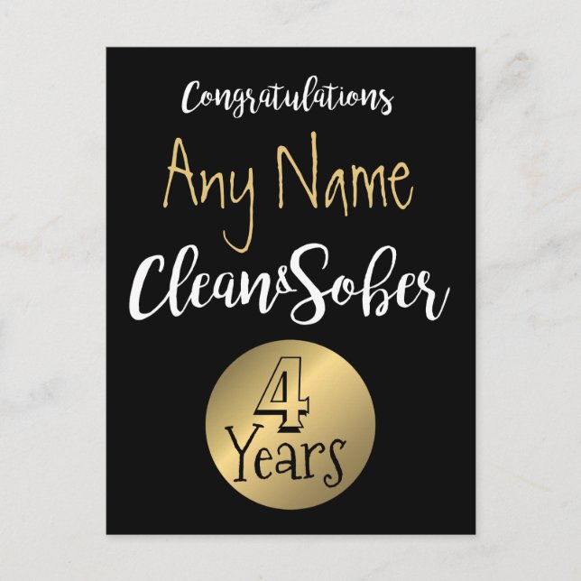 Customizable NA Recovery Choose Any Clean Time Postcard (Front)