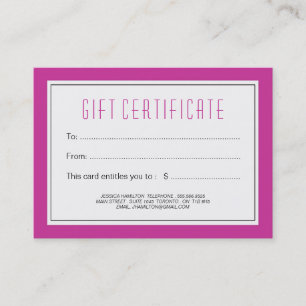 Customizable Nail Salon Gift Certificate