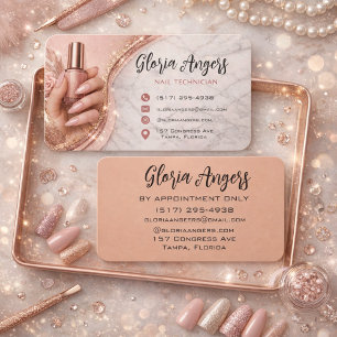 Customizable Nail Technician Business Card