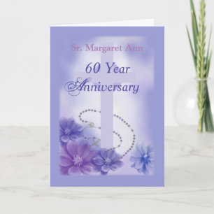 Customizable Name 60 Year Anniversary, Religious Card