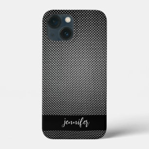 Customizable name Abstract grid texture iPhone 13 Mini Case