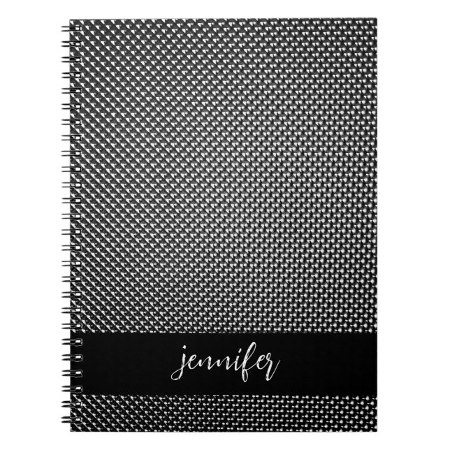 Customizable name Abstract grid texture Notebook (Front)