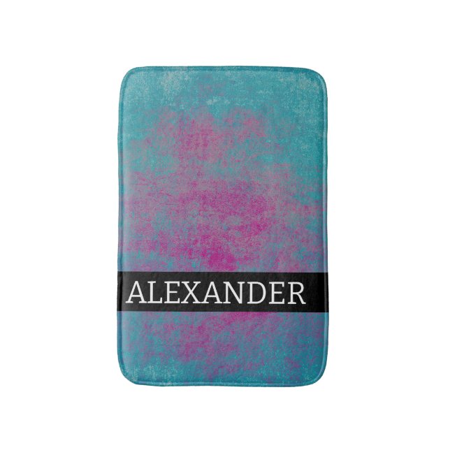 Customizable name Abstract grunge texture Bath Mat (Front Vertical)