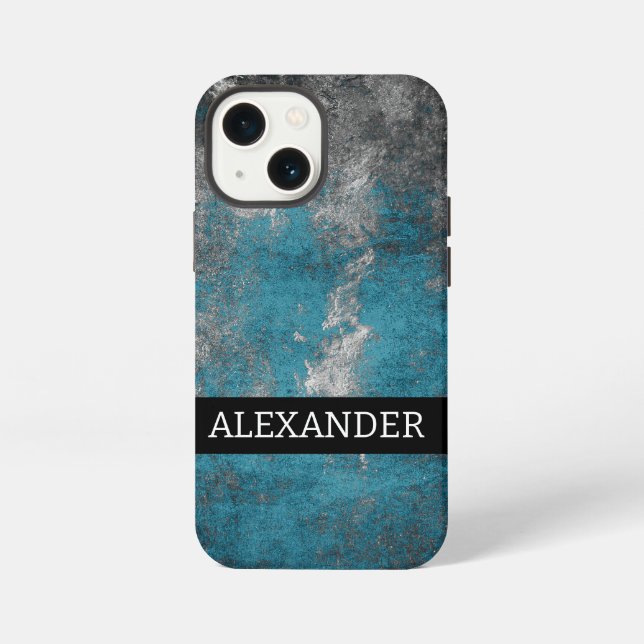 Customizable name. Abstract grunge texture iPhone Case (Back)