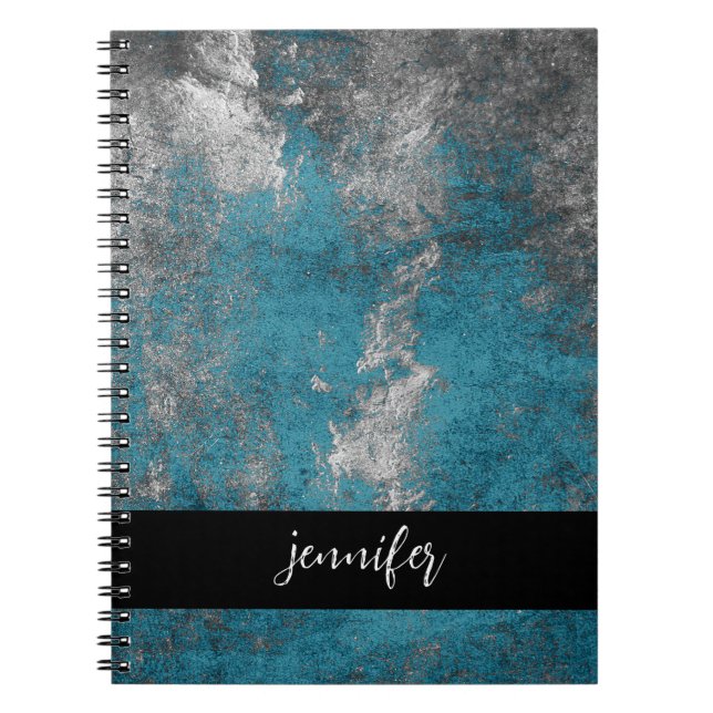 Customizable name Abstract grunge texture Notebook (Front)