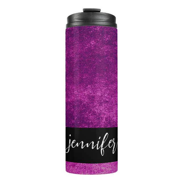 Customizable name Abstract grunge texture Thermal Tumbler (Front)